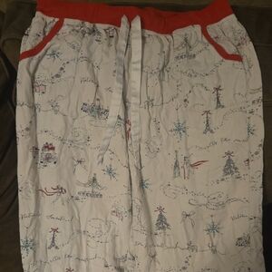 Victoria's Secret Red and White Holiday Pajama Pants Size L